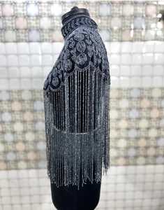 ชุดราตรีผ้าชิฟฟ่อนประดับลูกปัดสุดหรูเสื้อคลุมประดับคริสตัลชุดใส่ไปคลับสวมใส่ได้หลายแบบปักลายระยิบระยับมาก - Product Image 3