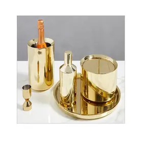 Golden Color Metal Wine Cooler Large Champagne Chiller Beer Ice Bucket and Wine Tub High Quality Beverage Tub