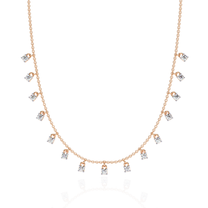 สร้อยคอทองคำขาวประดับเพชรสำหรับผู้หญิงหวานๆดีไซน์ใหม่ - Product Image 1