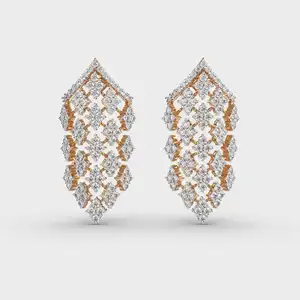 Delicate Diamond Stud Earrings Round Cut Lab Grown Diamond Charming Earrings Women Special Wedding Engagement Earrings