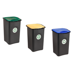 Pattumiera differenziata (50Lt) 3 piezas Reciclaje ECOGREEN Negro multicolor PF70693 - Product Image 3