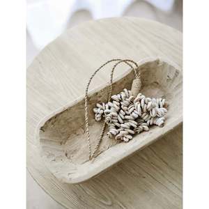 Plat à pâte élégant de style indien avec base en bois et poignée, vaisselle, 46 cm de long x 15-16 cm de large x 7 cm de haut - Product Image 2
