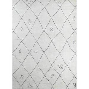พรมขนสัตว์สีงาช้าง Zuri รุ่น PKWL-603 ลายเรขาคณิตถักมือ สำหรับห้องนั่งเล่น ทางเข้าบ้าน โถงทางเดิน รูปทรงสี่เหลี่ยมผืนผ้า เหมาะสำหรับวัยรุ่น - Product Image 1