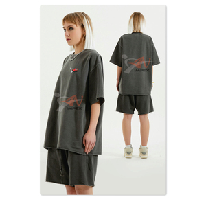 2026 New Fashion Heavy Vintage T-<b>shirt</b> 100% Cotton Blank <b>Men's</b> T-<b>shirt</b> Summer 260Grams Solid Color <b>Men's</b> T-<b>shirt</b> - Product Image 2