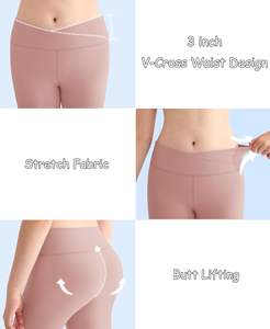 Leggings Deportivos para Mujer, Cintura Alta, para Yoga, Gimnasio, Entrenamiento, Tela Elástica, Leggings Personalizados, Fabricante OEM ODM, Producción Rápida - Product Image 3