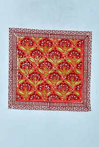 Nappe imprimée en blocs indiens Couverture de table en coton floral 6 Pc Ensemble de serviettes Rectangle Nappes françaises Cadeaux de mariage Chemin de table - Product Image 2