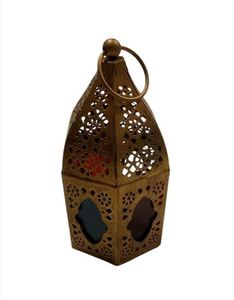 Farol Marroquí Vintage de Hierro con Panel de Vidrio, Portavelas Hecho a Mano, Lámpara Colgante Duradera para Decoración del Hogar y Patio - Product Image 5