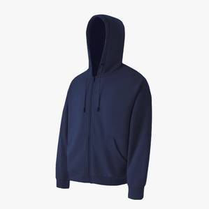 Haute qualité 100% coton personnalisé pour 3D mousse polaire hiver hommes Full Zip surdimensionné à capuche - Product Image 3