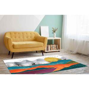 Alfombra Estampada con Paisaje Abstracto Colorido, Alfombra Contemporánea con Diseño 3D, Alfombra de Chenilla - Product Image 3