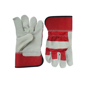 Guantes DE TRABAJO Rigger Cuero de vaca dividido Palma Manguito de goma Guantes de seguridad de trabajo Guantes de trabajo de seguridad de cuero de vaca suave - Product Image 1