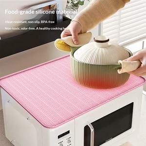Custom <b>Silicone</b> Microwave Oven Dustproof <b>Mat</b>-Oil/Water-Proof Wear-Resistant Modern Design for Refrigerator Coffee Machine Tops - Product Image 2