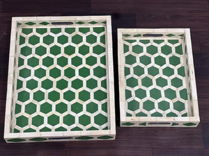 Bandeja de Servir con Incrustaciones de Hueso para Restaurante y Hogar, Bandeja Decorativa de Alta Calidad con Incrustaciones de Hueso, Producto Pulido a Mano - Product Image 2