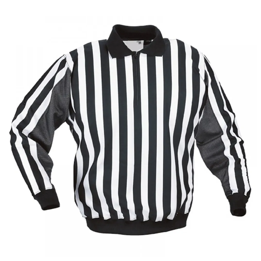 Maillot d'archiquier de Hockey pour homme, chemise d'archiquier officiel à rayures noires et blanches avec col zippé