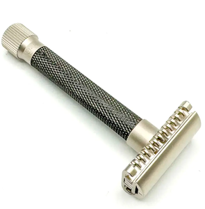 Rasoir de sécurité à barbe professionnel de 11cm Rasoir en métal à double tranchant lisse avec forme de poudre ANAAIF - Product Image 6