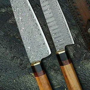 Ensemble de couteaux de cuisine à lames en acier damas personnalisées faites à la main 2 pièces 2025 nouveaux couteaux de chef - Product Image 6