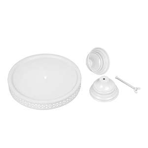 ขาตั้งเค้กโลหะทรงกลมทำจากโลหะพร้อมฐานสำหรับตกแต่งสีเงิน - Product Image 2