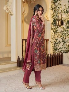 Robe de mariée exclusive nouvelle collection Salwar Kameez avec Duptta pour le travail de broderie en tenue de festival à un prix abordable - Product Image 3