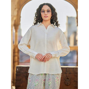 Ensemble chemise Awadhi brodée unie et pantalon palazzo pour femme - 2 pièces - Product Image 3