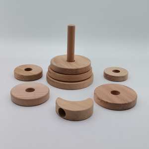Apilador de madera Montessori para bebés, juguetes de apilamiento para niños pequeños, respetuoso con el medio ambiente - Product Image 3