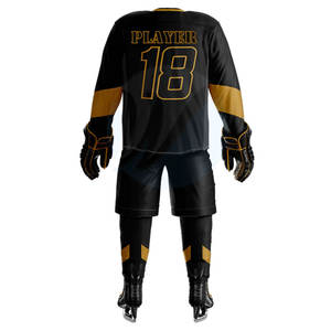 Servicio OEM hecho en Pakistán conjuntos de uniformes de hockey sobre hielo logotipo personalizado 100% poliéster de alta calidad de secado rápido y respetuoso con el medio ambiente - Product Image 2