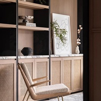 Meuble TV Minimaliste en Bois Senger en Promotion, Console Multimédia Personnalisée avec Plateau en Marbre pour Projet Villa
