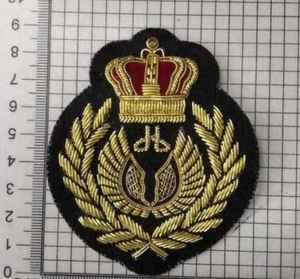 High Quality Custom Design Fashion Twill Fabric handmade Embroidery <b>Badges</b> Bullion wire crown <b>badge</b> in high quality - Product Image 3