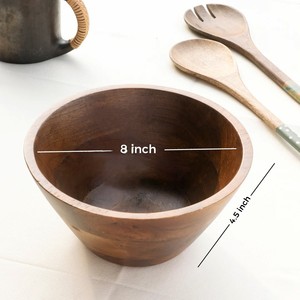 Bol à fruits en bois de manguier peint à la main, écologique, personnalisable, 8 pouces x 8 pouces x 4,0 pouces, passe au lave-vaisselle, léger, durable, pour les fêtes - Product Image 1