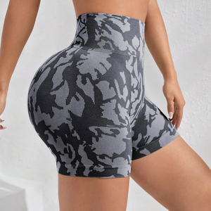 Logo personnalisé Shorts de sport taille haute élastiques sans couture pour femmes - Product Image 1