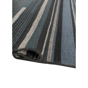 Alfombras de Lana a Rayas Azules Indusbar ADWV-13038, Tejidos Planos para Uso Doméstico - Product Image 2