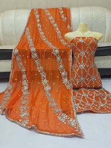 Modern Ethnic Contemporary Style Women's Acrylic Salwar Kameez <b>Gota</b> Embellished Shimmery Finish Hand Drawn Printing Regular Fit - Product Image 6