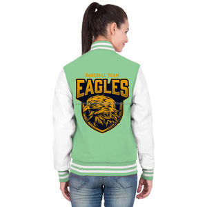 Veste universitaire décontractée en molleton de coton Veste universitaire brodée de baseball personnalisée pour femmes - Product Image 4