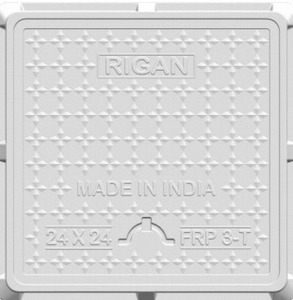 Couvercle de manhole carré en PRV gris durable 28x28 pouces Shree Devam Agrico, résistant aux intempéries, anticorrosion, écologique, commercial, 3,5 tonnes - Product Image 3