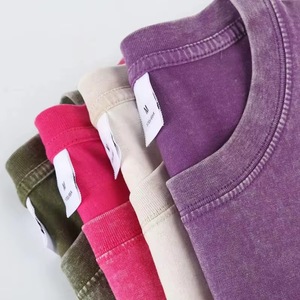 2025 nouveauté haute qualité 100% coton lavé à l'acide Vintage T-Shirt broderie personnalisée pour femmes et hommes - Product Image 6