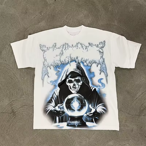 T-shirt pour homme en coton 100% 270 g/m², impression sérigraphique personnalisée OEM, coupe ample et surdimensionnée, ourlet carré, 2026 - Product Image 6