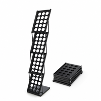 Présentoir pliable à 4 niveaux en métal thermolaqué pour magazines, support portable et pliable pour brochures d'exposition