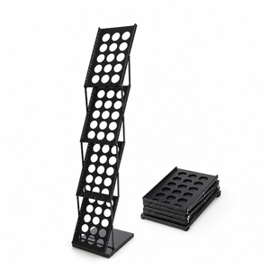 Suporte de Exibição de Revistas Dobrável de 4 Camadas em Metal com Revestimento em Pó, Portátil e Colapsável para Exposição de Folhetos - Product Image 1