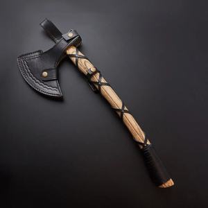 Jexmoo Tomahawk personnalisé de 19,5 pouces en acier Damas, manche en bois de rose avec étui en cuir, cadeau d'extérieur, fait main, qualité industrielle - Product Image 6