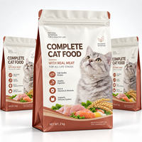 Sac d'emballage alimentaire pour animaux de compagnie à huit soudures latérales personnalisé avec fermeture éclair et fond plat pour aliments pour chiens, chats et nutrition animale