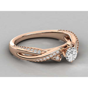 Bague pour femme en or 18 carats et diamant de laboratoire, élégante bague sertie de diamants - Product Image 2