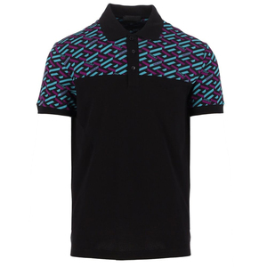 Camiseta de Golf Casual de Manga Corta con Cuello Redondo, Diseño Barroco Negro y Dorado, para Hombre, Acrílico/Nailon/Lana, Transpirable - Product Image 4