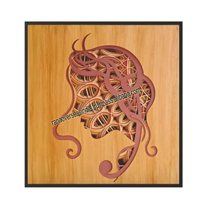 Panel de MDF montado en la pared de madera multicapa cortado con láser, arte de pared con patrón de cabeza femenina para decoración de oficina, hogar, Hotel - Product Image 1