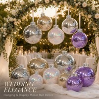 Boule miroir gonflable double couche en PVC, ornement de Noël géant, sphère ronde suspendue, décoration pour arbre, centre commercial, événement