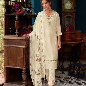 Último diseñador Pure Organza Silk Printed Work Kurti Set por Fab Zone - Product Image 2