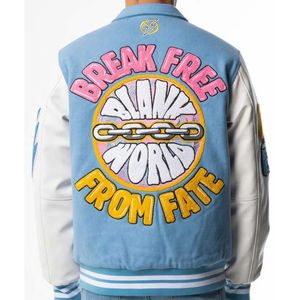 Veste d'université pour hommes en gros patchs en chenille personnalisés manteau de style ample Letterman à col montant long manteau universitaire - Product Image 3