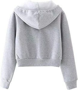 Women's Spring Casual Printed Letter Pattern Short <b>Zip</b>-<b>Up</b> Eco-Friendly Fleece Hoodie - Product Image 6