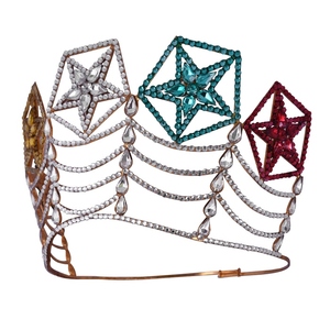 Couronne maçonnique, dignitaire de la OES, plaquée or rose, incrustée de strass, souvenir en alliage - Product Image 4