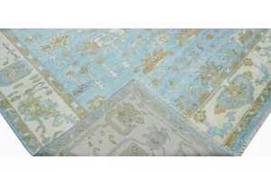 Alfombra Oushak turca tradicional hecha a mano 9x12 Color apagado antiguo Tamaño y color personalizables para picnics - Product Image 3