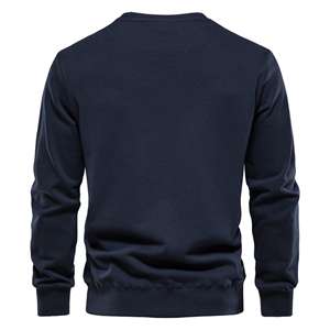 Sudadera con logo personalizado unisex, cuello redondo liso en relieve, de algodón, de gran tamaño - Product Image 3