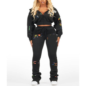 Conjunto Deportivo para Mujer, Chándal para Correr, Textura Acanalada, Conjunto Cómodo y Transpirable para Entrenamiento, Gimnasio, Fitness y Running - Product Image 1