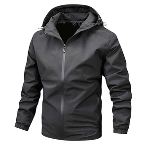 Top vente hommes hiver léger Bomber vestes résistant à l'eau décontracté coupe-vent matelassé pleine fermeture éclair coupe-vent travail à capuche - Product Image 1